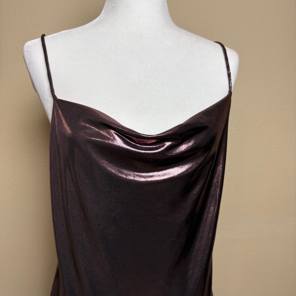 Zara Metallic Draped Cowl Neck Camisole, Small - Picture 2 of 8